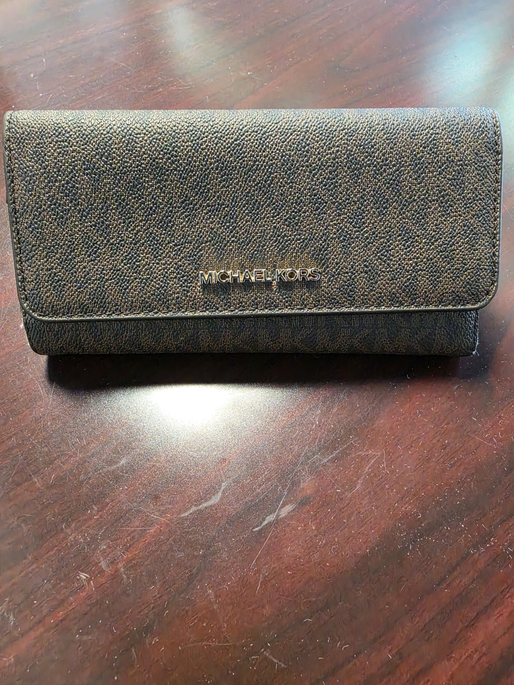 Michael Kors Brown Logo Continental Wallet
